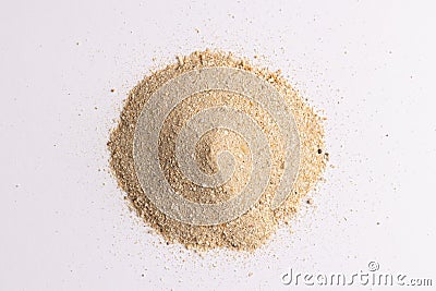 Close up of heap of sand and copy space on white background Stock Photo