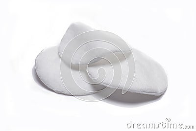 cosmetic makeup remover pads cotton pads isolated Stock Photo