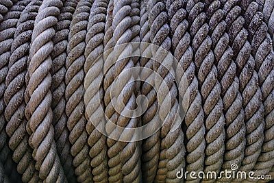 Close up high depth of rough rope texture use for industrial obj Stock Photo