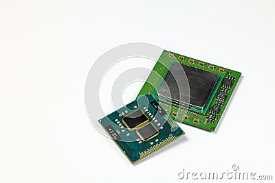 Close up of High performance CPU or central processor unit or Computer processor. Stock Photo