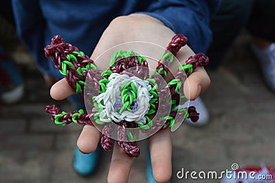 Spider loom band Stock Photo