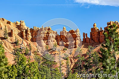 Close up of hoodoos that exist outside Bryce National Park Stock Photo