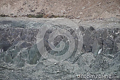 Close up of Hoper Glacier in Hoper Valley,Pakistan Stock Photo