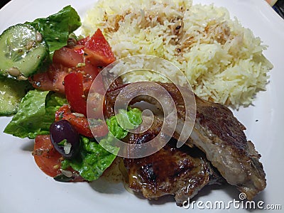 Close up of a hot lamb meal Stock Photo