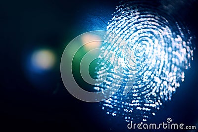 Fingerprint on a transparent surface Stock Photo