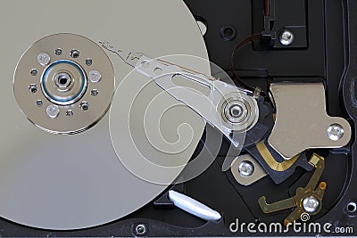 Close up of Iinternal in Harddisk of Personal computer PC - use for Business and Industrial product. Industrial business Stock Photo