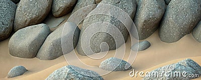 Close-up sand and stone, forming a captivating background pattern. Generative AI. Cartoon Illustration