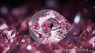 A close-up image capturing the Pink Star Diamond's delicate facets Stock Photo