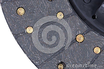 Close-up image of a car part, brown clutch disc isolated on a white background Stock Photo