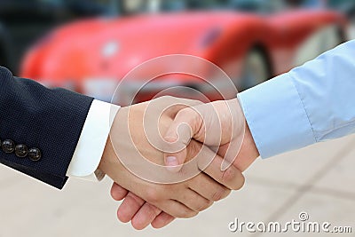 Close-up image of a firm handshake after a successful deal of b Stock Photo