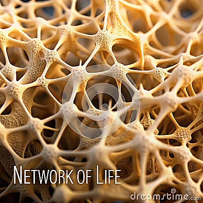A close-up image of a network of interconnected nodes, representing the complex interconnectedness of life and the universe. Stock Photo