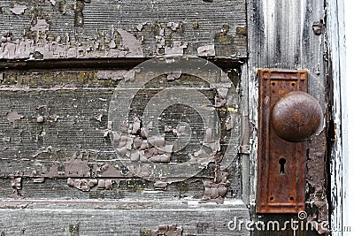 Rusted Old Door Handle Stock Photo