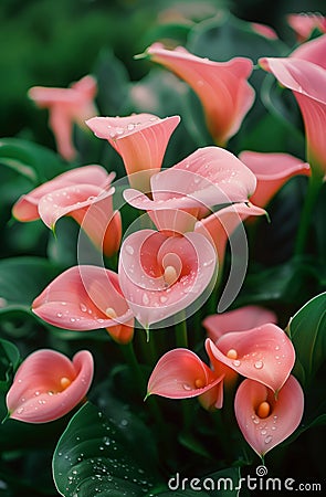 Pink calla lilies. Stock Photo