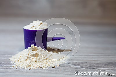 Close-up image of a protein for fitness and bodybuilding. Stock Photo