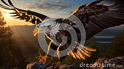 Close up image of a soaring eagle Stock Photo