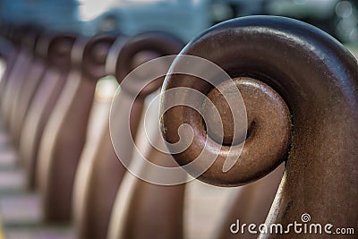 Close up image of stylized Koru bollards Editorial Stock Photo