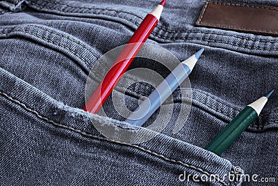 Brightly Colored Pencil Crayons Stock Photo