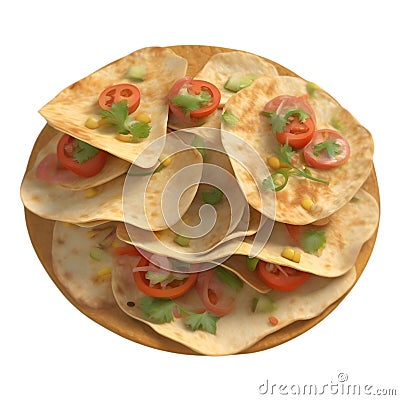 Close-up image of Tostadas food clipart. Ai-Generated. Stock Photo