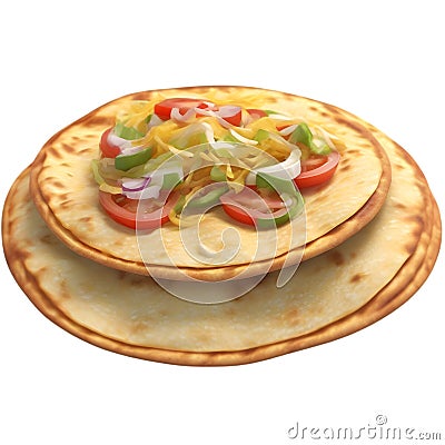 Close-up image of Tostadas food clipart. Ai-Generated. Stock Photo