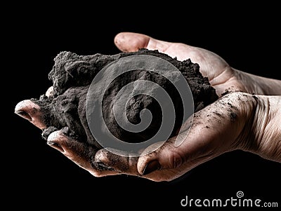 Close up of an impoverished womans hand grasping at a handful of dirt a silent testimony to the inequality she faces Stock Photo