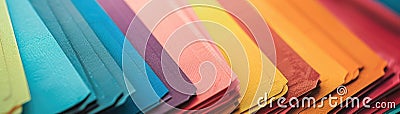 A close up of index cards fanned out to display the methodical organization of thoughts and study notes Stock Photo