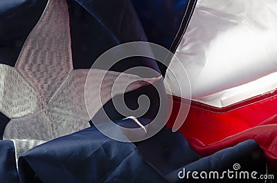 Close up of inside Texas flag Stock Photo