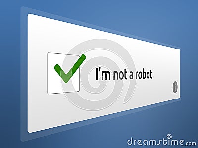 Close-up of Internet CAPTCH / Robot Human Verification Checkbox Code Stock Photo