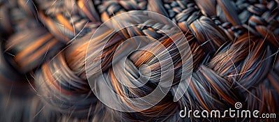 Close Up of Intricate Braided Hair Stock Photo