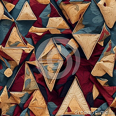 Close-Up of Intricate Wooden Shape Pattern. Generative AI. Stock Photo