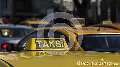 Close up of Istanbul taxi. Stock Photo