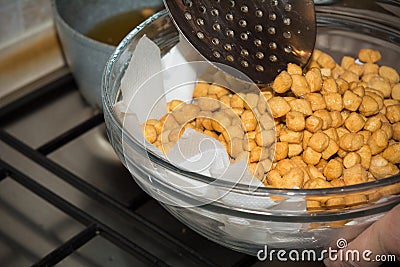 Close Up Of An Italian Traditional Fried Food Called Strufoli Stock Photo