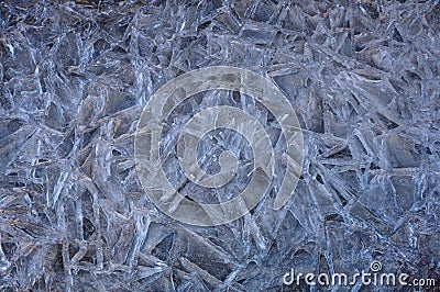 Close Up of Jagged Ice Crystals Stock Photo