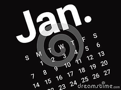 Close up of January. Stock Photo