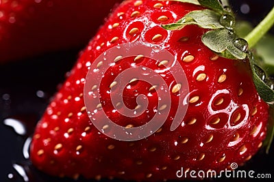 A close-up of a juicy, ripe strawberry Stock Photo