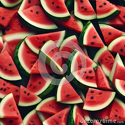 A close-up of a juicy watermelon wedge on a hot summer day2 Stock Photo