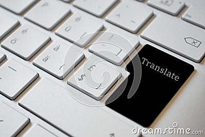 Keyboard - Black key Translate. Stock Photo