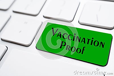 Word writing text vaccination proof. Stock Photo