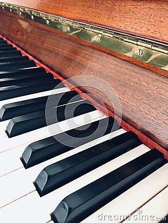 Close-up of the keys of a piano. Stock Photo