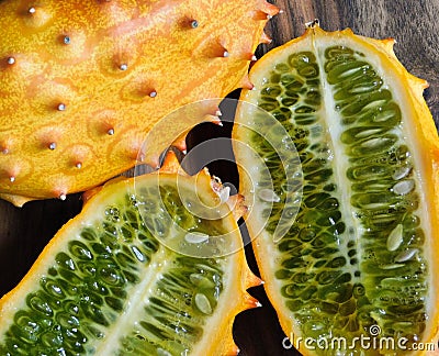 Close up of kiwano fruits Stock Photo