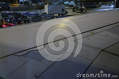 Close Up KLM Plane Wing At Schiphol The Netherlands 7-12-2019 Editorial Stock Photo