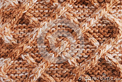 Close-up of knitted cloth with geometrical pattern Stock Photo