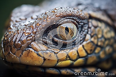 close-up of a komodo dragons eye Stock Photo