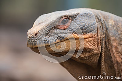 close-up of a komodo dragons scaly skin texture Stock Photo
