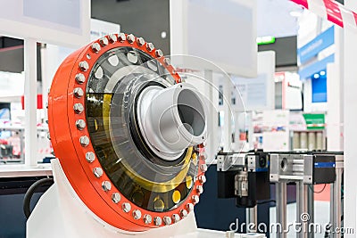 Close up large or big bearing housing for heavy industrial work Stock Photo