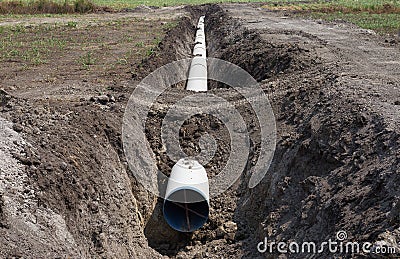 Close up large concrete pipe Stock Photo