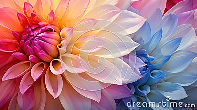 A close up of a large flower with a lot of petals, AI Stock Photo