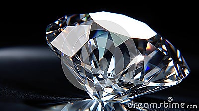 Close-up of a large shiny diamond. Generative AI Stock Photo