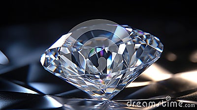 Close-up of a large shiny diamond. Generative AI Stock Photo