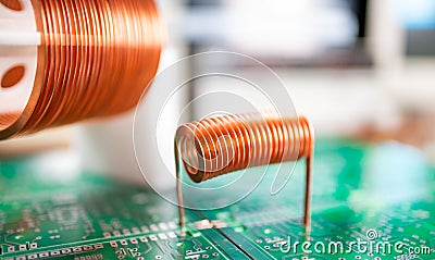 Close-up large and small coils Stock Photo