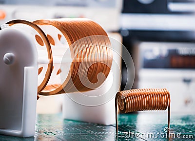 Close-up large and small coils Stock Photo